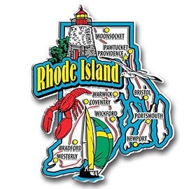 Rhode Island Jumbo State Magnet by Classic Magnets, Collectible Souvenirs Made in the USA
