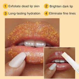 Juego De 3 Exfoliantes Labiales De Cúrcuma Y Limón Y Bálsamo Labial De Cúrcuma Con Brocha. Elimina Las Líneas De Expresión De Los Labios. Exfoliante Labial Natural Con Azúcar Nutritivo Para