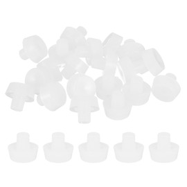 sourcing map Glass Top Table Bumpers with Stem, 20Pcs Mushroom Shape Rubber Grippers Anti Slip Pads for 6mm Hole, Furniture Pads Foot End Caps Covers Protectors for Chair, Cupboard (White)