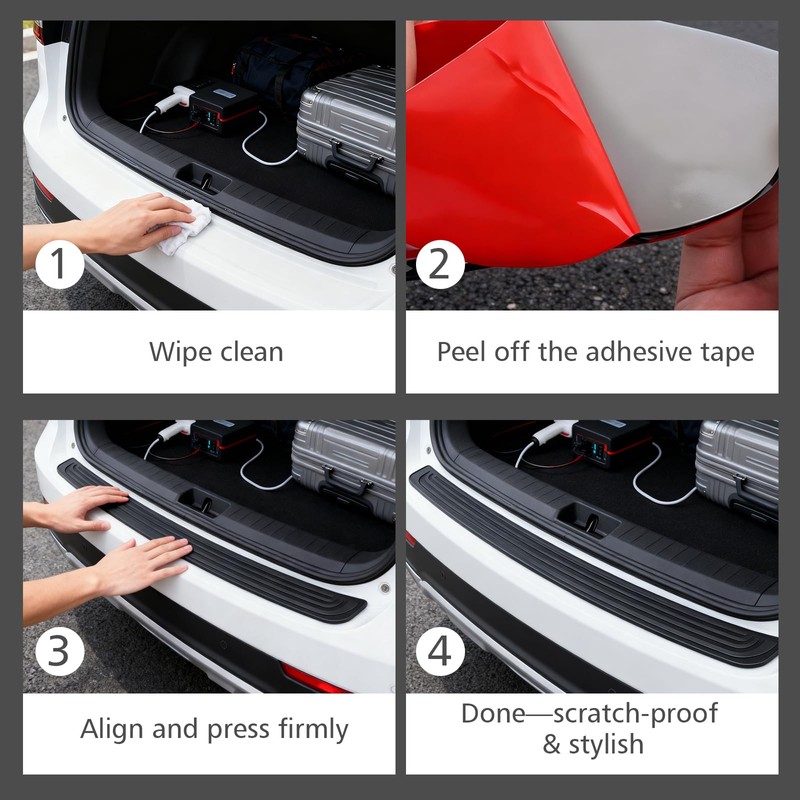 Car Bumper Protector Universal Rubber Rear Bumper Protector Strip Car