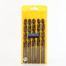 7/16 Inch(11mm) Cobalt Drill Bits, M35- HSS High Speed Steel for Drill/Driver Stainless Steel Heavy Duty Twist Steel Drill Bits, 5pcs