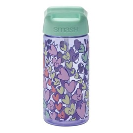 Smash Water Bottle 450ml - Hearts, Purple