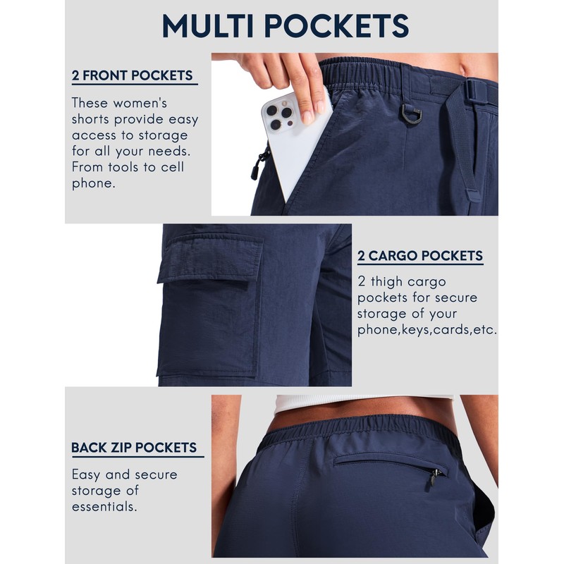 Haimont Women's Nylon Shorts for Hiking Camping Travel Fishing Quick