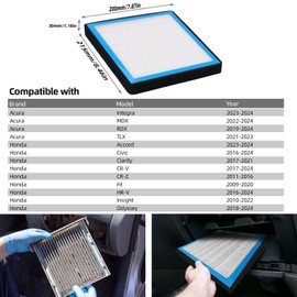 CF11182 Cabin Air Filter Compatible with Honda Civic CR-V Odyssey Fit Acura RDX Selected Vehicles Replaces #80291T5RA01/80291TF0405 Car AC Cabon Air Filters New