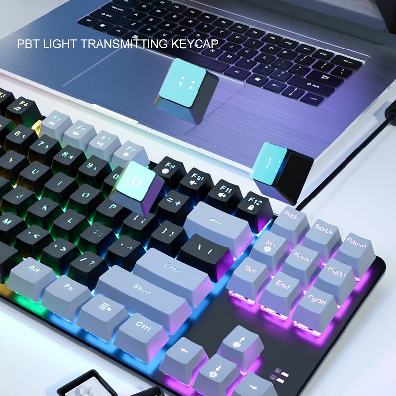 87 Key Mechanical Keyboard RGB Backlight Blue Switch Quick Response