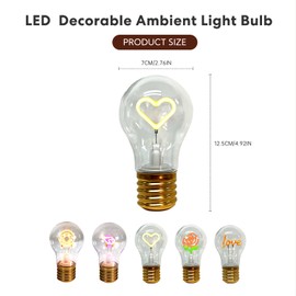 Heart Shaped Wireless LED Table Lamp - Decorative Desk Lamp with Dimmable Pink Light (3 Levels), USB Charging, Personal Gift for Family/Friends