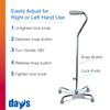 Days Quad Cane with Wide Base, Limited Mobility Aid for