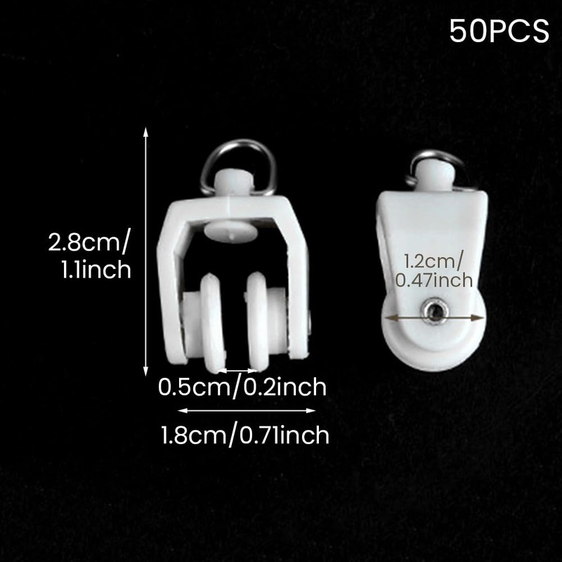 50pcs Curtain Track Rollers Hooks Ceiling Curtain Track Hooks Heavy-Duty
