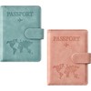 Porta Pasaporte con Bloqueo RFID, Set de 2 Fundas para