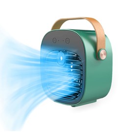 gootu Portable Air Conditioner6000mAh Rechargeable Mini Air ConditionerUSB Personal Air Conditioner3-speed Silent Air Cooler for DesktopOfficeBedroomStudyTraveling & Indoor/Outdoor Activities-Green