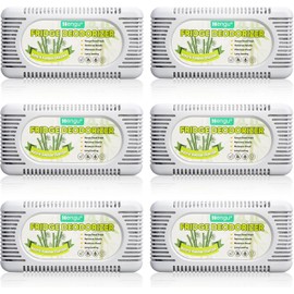 Fridge Deodorizer 6 Pack Activated Charcoal Refrigerator Deodorizer | Unscented, More Effective Than Baking Soda, Odor Eliminator and Moisture Absorber