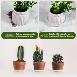 yuntop 10 Pack Clear Plastic Plant Saucer, Durable Plant Trays Flower Plant Pot Saucer Plant Container Accessories for Indoors & Outdoors, Stop Messes & Stains in Your Garden (5 Inch)