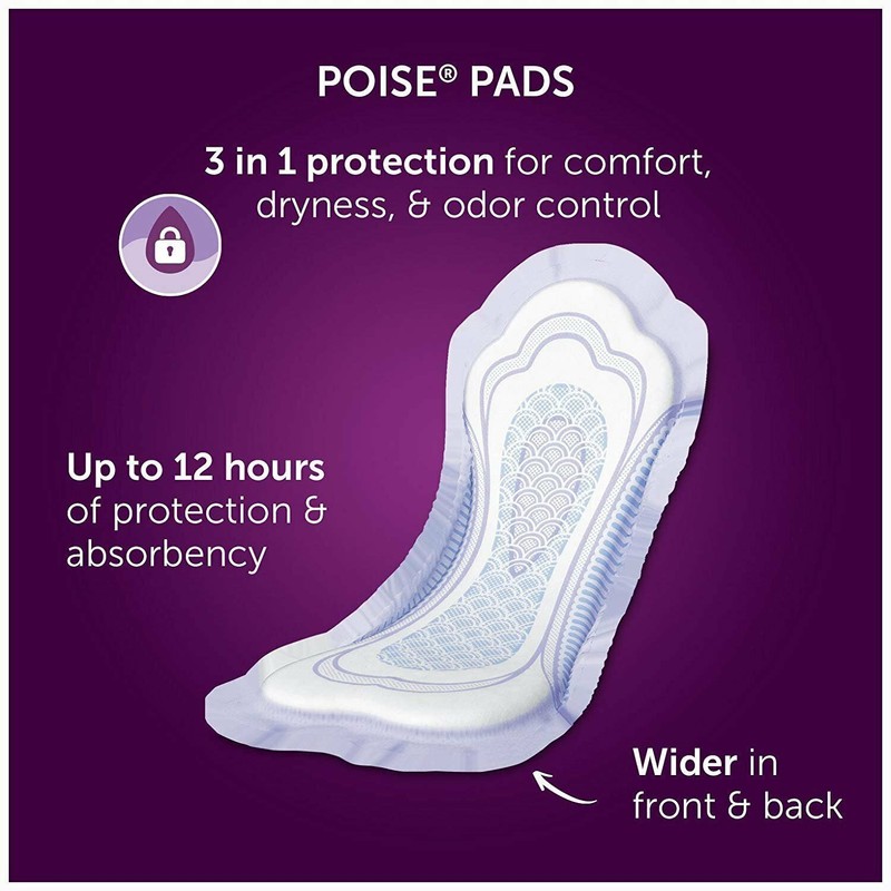 Poise Feminie Pads Regular Length Moderate Absorbency ContourFIT Design 66