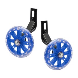 Tsnamay Pair of Bicycle Auxiliary Wheel Children's Bicycle Accessories for 12" 14" 16",Flash Wheels Training Wheels Kids Bike Bicycle Wheels,Blue 12"