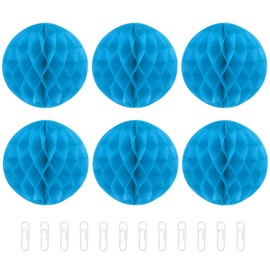 MECCANIXITY Paper Pom-Poms Flower Balls 8 Inch Paper Tissue Flower Balls for Party Flower Decoration Wedding Birthday Home Decoration Pack of 6,Blue