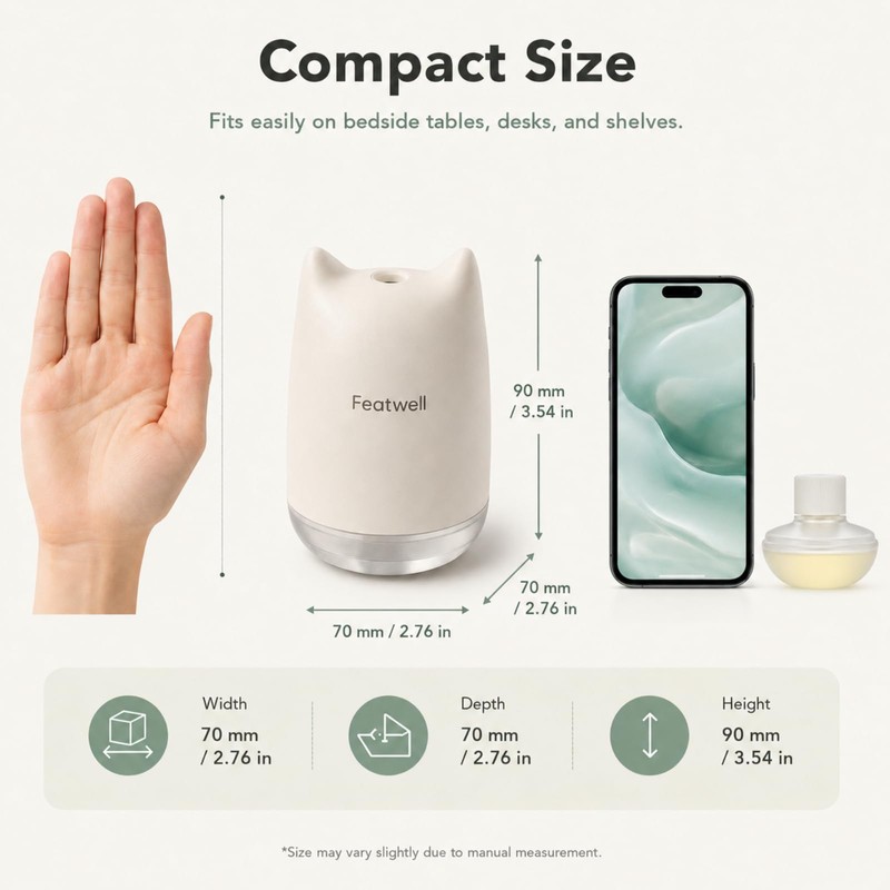 Waterless Diffuser with Leak-Proof Refill, 4 Mist Modes, Green Tea