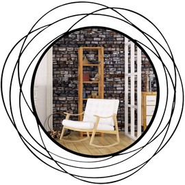 HQiJun Wall Mirror Mirrors Round Decorative Circle Decor for Entryways, Washrooms, Living Rooms