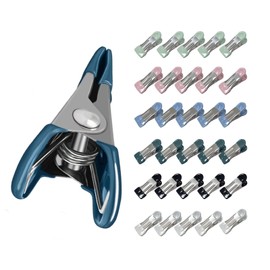 FatySuby 30PCS Clothes Pins with Plastic Coating - Stainless Steel Heavy Duty Clothespins Chip Clips Laundry Pegs, Bag Clips, Mini Food Clips for Home Outdoor (6 Colors)