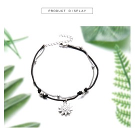 JEWEKY Boho Sun Ankle Bracelets Layered Beach Anklets for Women
