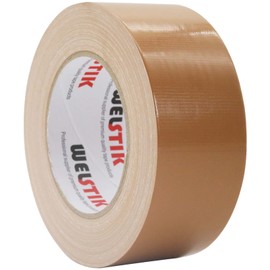 Welstik Professional Tape Brown Waterproof Tape Fabric Coloured Gaffer Tape for Repairs, DIY, Crafts, Indoor and Outdoor Use, 50mm x 41m, Brown