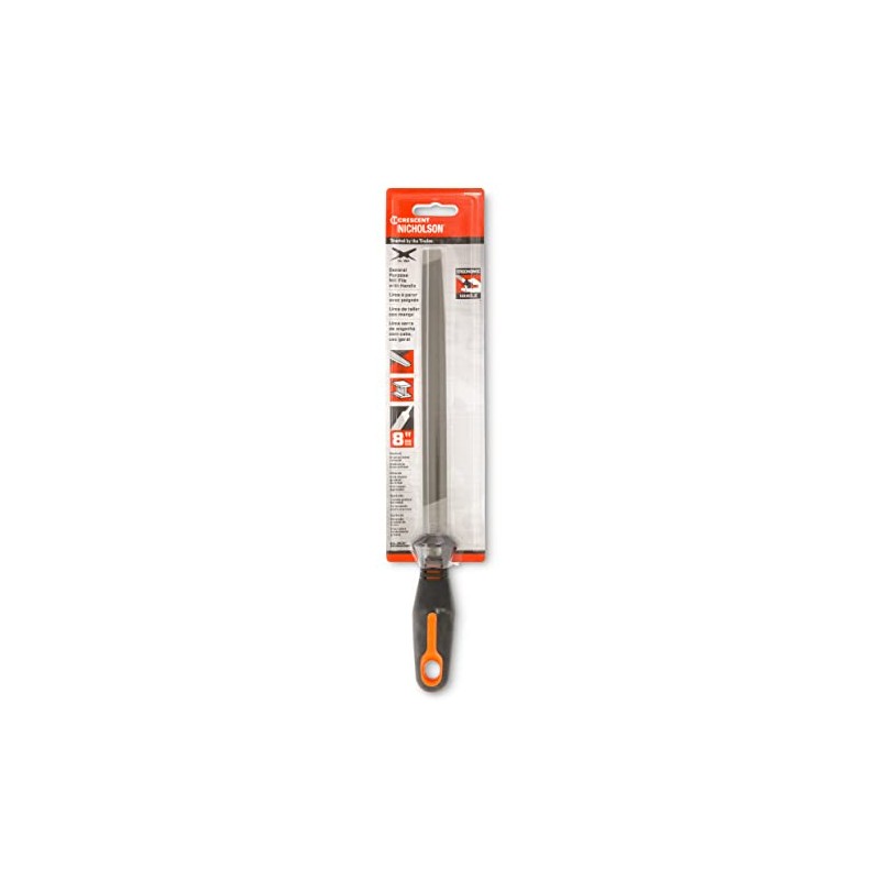 Nicholson 8" Mill Single Cut Bastard File with Ergonomic Handle
