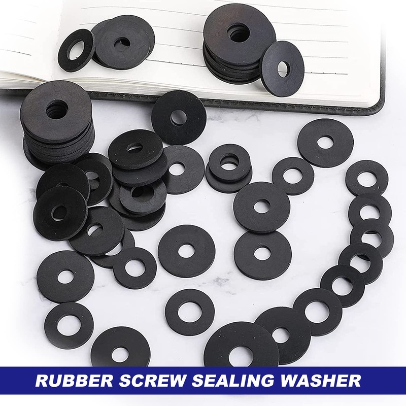 100pcs Rubber Tap Washers for Plumbing, 4 Sizes O Rings
