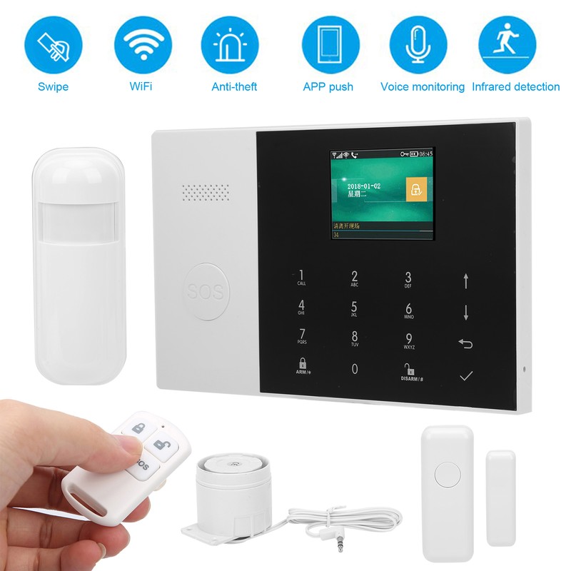 WIFI+GSM+GPRS 2.4in TFT Alarm System AntiTheft Detector with SOS Button