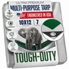 10x12 Heavy Duty Waterproof Tarp, 7 Mil Thick, High Durability,