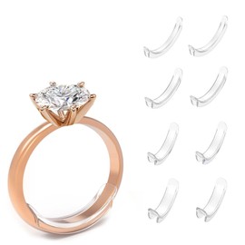 Pack of 8 Ring Reducers, Ring Reduction to Large Ring Insert, Ring Insert for Reducing, for Loose Rings, Suitable for All Rings, Invisible Ring Size Adjuster (Women / Men)