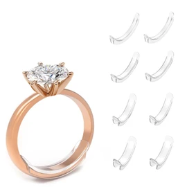 Pack of 8 Ring Reducers, Ring Reduction to Large Ring Insert, Ring Insert for Reducing, for Loose Rings, Suitable for All Rings, Invisible Ring Size Adjuster (Women / Men)