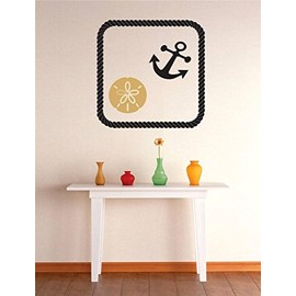 Holiday Gift Decorating Ideas Vinyl Wall Decal Sticker : Anchor Sand Dollar Image Bedroom Bathroom Living Room Picture Art Mural Size: 8 Inches X 8 Inches