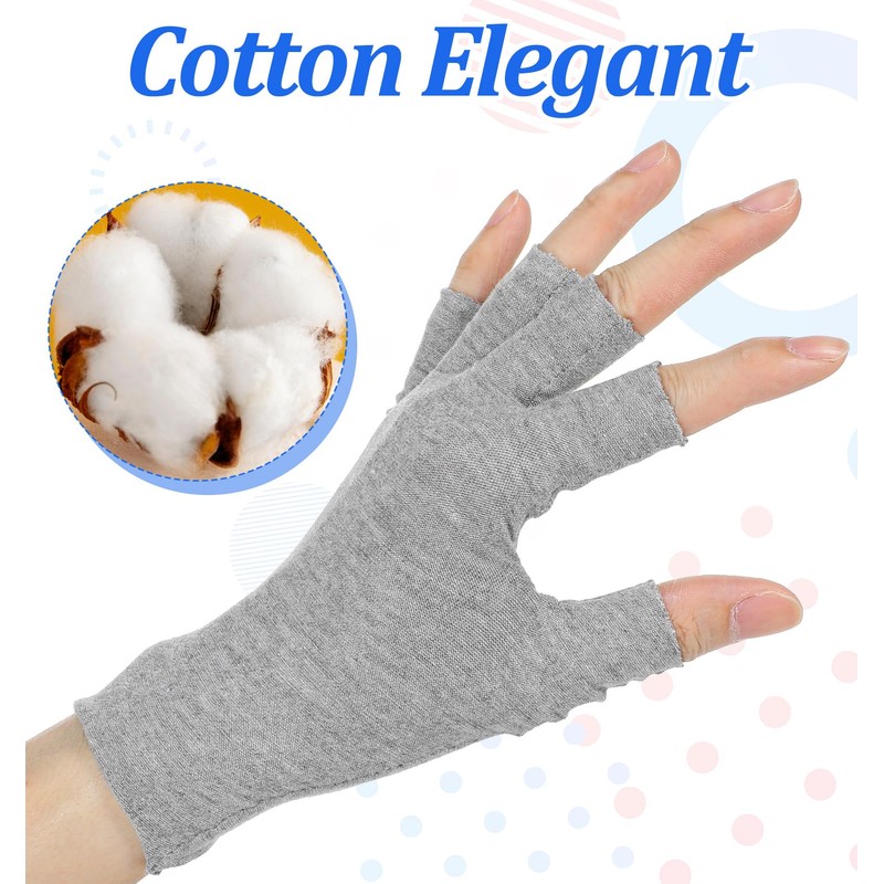1 Pair Cotton Fingerless Gloves, Fingerless Moisturising Eczema Gloves