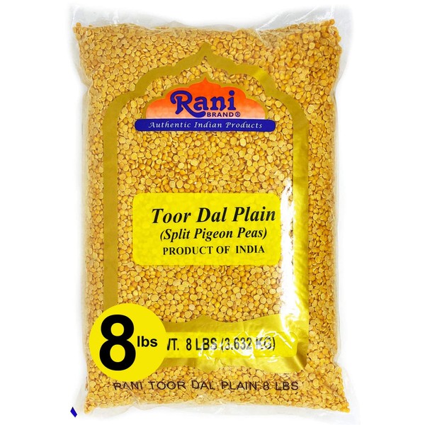 Rani Toor Dal (Split Pigeon Peas) 128oz (8lbs) 3.63kg Bulk ~ All Natural | Gluten Friendly | NON-GMO | Vegan | Indian Origin