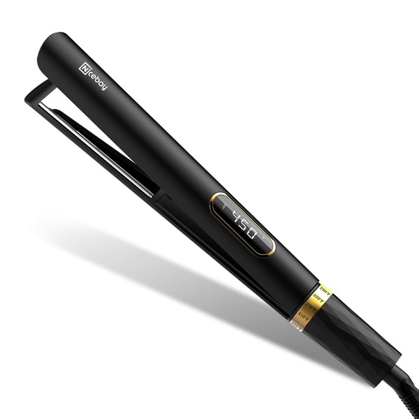 Nicebay Hair Straightener and Curler Fast Heating Titanium Iron with