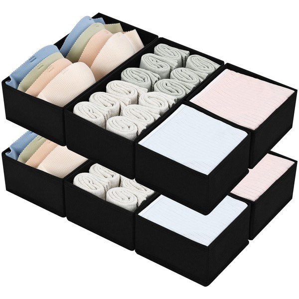 DIMJ Drawer Organizers, Set of 8 Clothes Drawer Organizer, Foldable