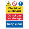 V Safety Electrical cupboard/Do not use for storage/Keep clear 200