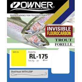 Owner Trout Hook Fluorocarbon 150 cm Blue - 6 Trout Hooks Size / Diameter / Load Capacity 12 / 3.7 kg / 0.20 mm
