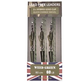TJR Tackle Hybrid Lead Free Leaders Quick Change Swivels 60lb Test Carp Fishing Tackle (Weed Green)