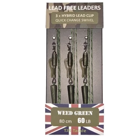 TJR Tackle Hybrid Lead Free Leaders Quick Change Swivels 60lb Test Carp Fishing Tackle (Weed Green)