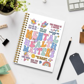 RUNMESS Mental Health Matters Journal, Mental Health Gifts, Therapy Journal for Mental Health, Therapy Notebook, Mental Health Journal for Women, Spiral Notebook 5.5x8.3 Inches
