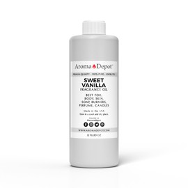 Aroma Depot 32 oz / 32 Ounce Sweet Vanilla Unisex Perfume/Body Oil Our Interpretation, Premium Quality Uncut Fragrance Oil