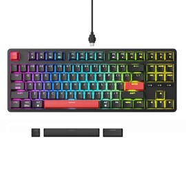 Keychron C3 Pro QMK/VIA Custom Mechanical Keyboard, Hot Swappable Programmable 87 Keys Compact TKL Layout Gasket Mount, RGB Backlight Wired Gaming Keyboard with Brown Switches for Mac/Windows/Linux
