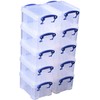 Really Useful Plastic Storage Box 0.3 Litre Clear (Pack of