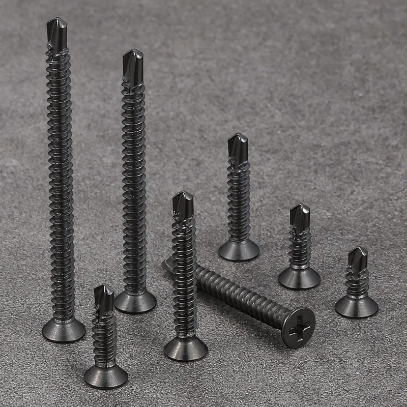 Wensilon（400pcs）#8×3/4”for Sheet Metal Self-Tapping Screws 410 Stainless Steel Flat Head