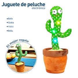 Bluelander Cactus Bailarin, Cactus Que Habla y Repite, 120 Canciones en Español, Juguetes para Niños de Todas Las Edades, Carga USB, Luces de Colores, Nopal Bailarin, Divertido y Creativo