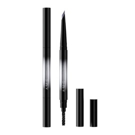 LiangNiShi 2-in-1 Eyebrow Pencil, Waterproof, Hard Core Eyebrow, Natural Eyebrows, Realistic Eyebrows, 3-Dimensional, Long Lasting, Sweat Resistant, Makeup, 3 Colors Selected (#01 Soft Fog Gray)