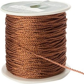 May Arts 1mm Wide Ribbon, Metallic Copper Cord