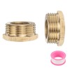 sourcing map 2 Pcs Brass Reducer Hex Bushing G3/4" Male