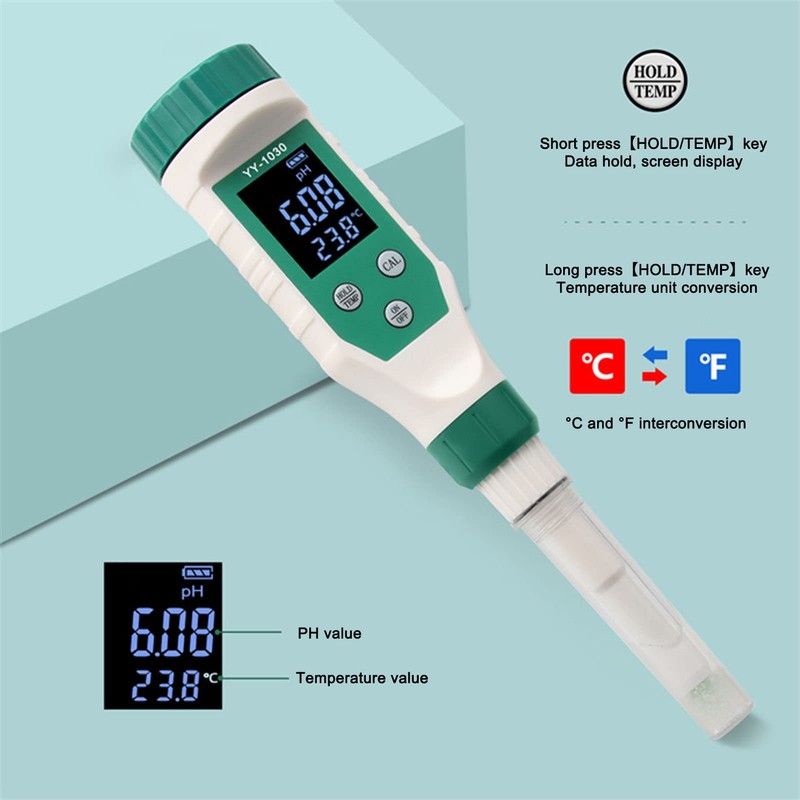 Digital PH Tester ,IP67 Waterproof Backlit Display Bluetooth PH Meter