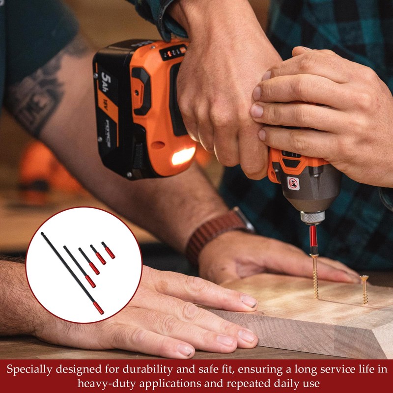 5 Pcs Magnetic Bit Holder for Impact Driver, 1/4" Hex